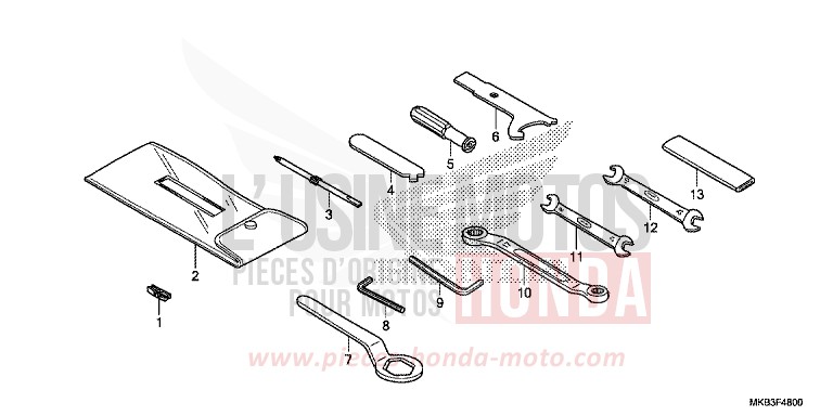 OUTILS de CBR1000RR "Fireblade" ROSS WHITE (NH196) 2016